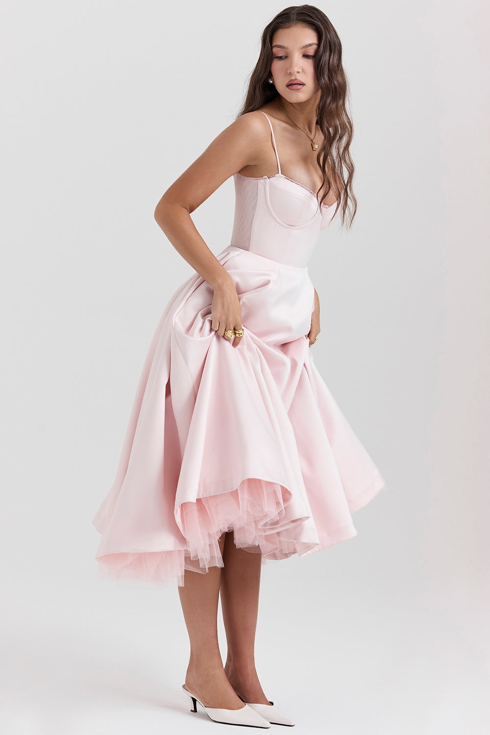ballerina pink midi dress