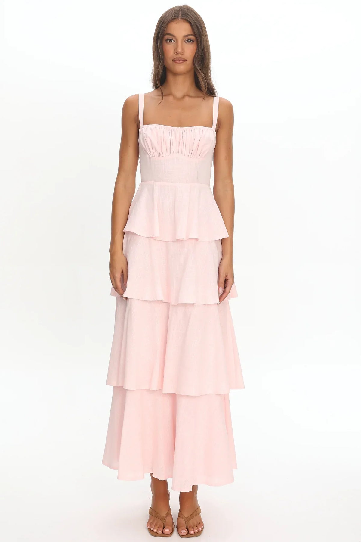 Provence Bloom Tiered Maxi Dress Rosewater