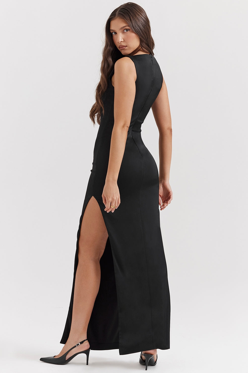 black maxi dress
