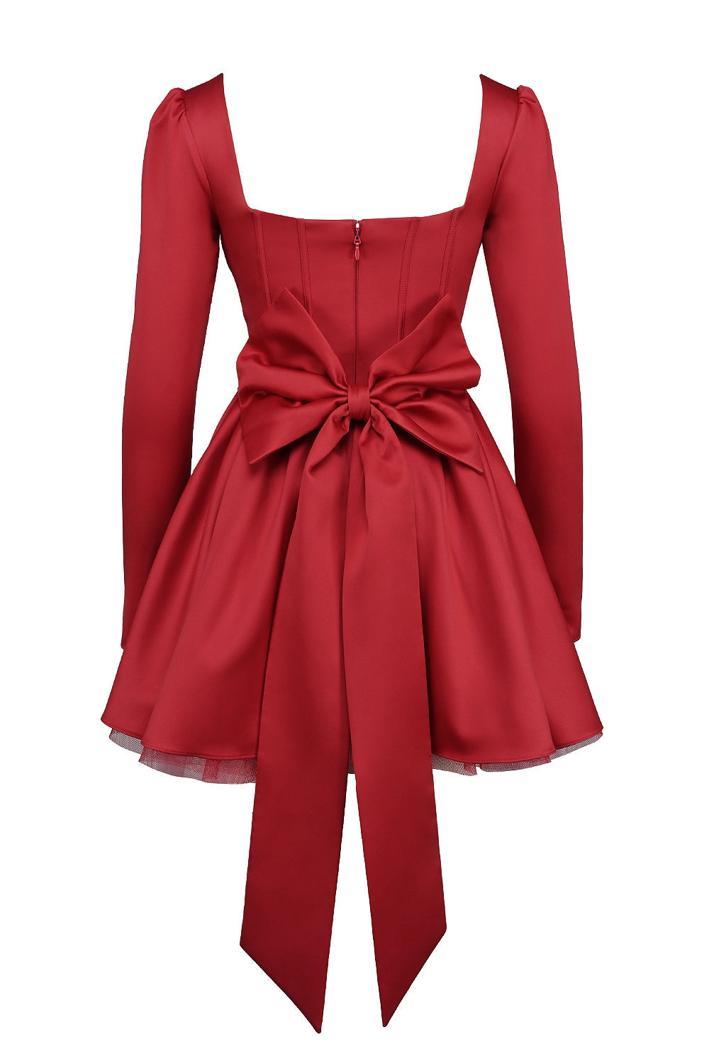 holly red removable bow tulle mini dress - sale