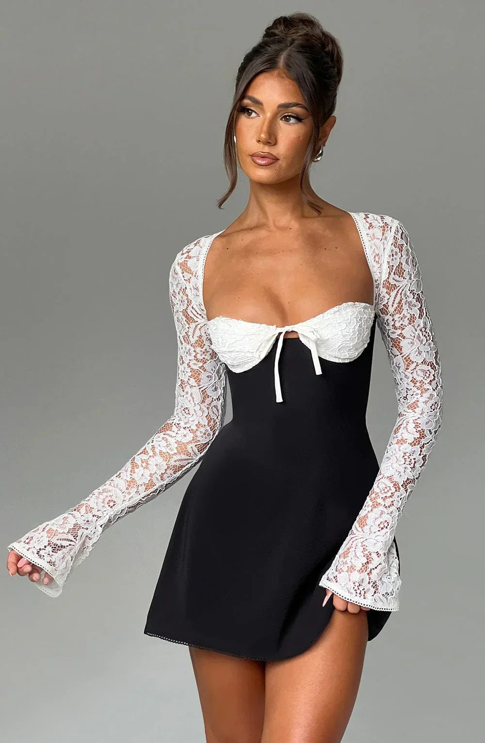 Jacinta Mini Dress - Black/White