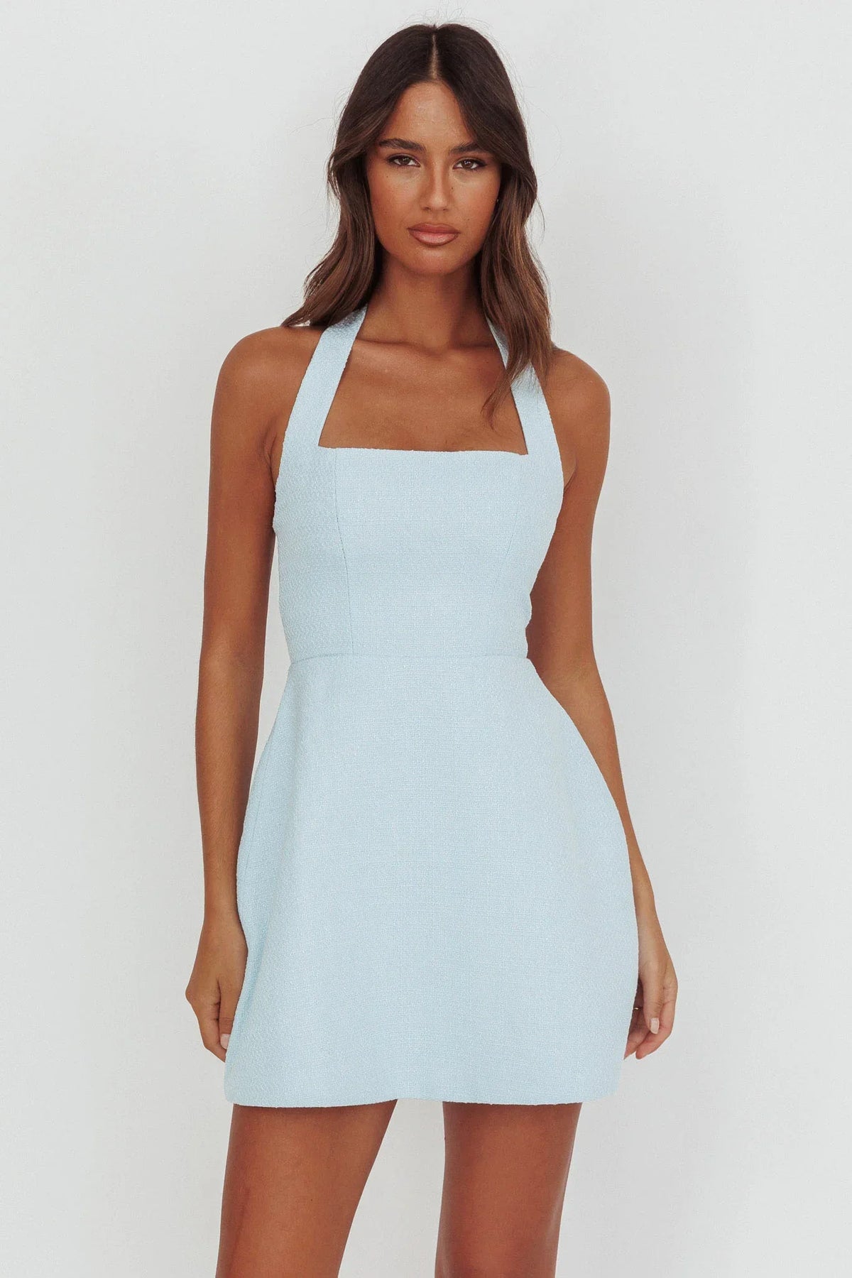 Hendrix Halterneck A-Line Mini Dress Blue