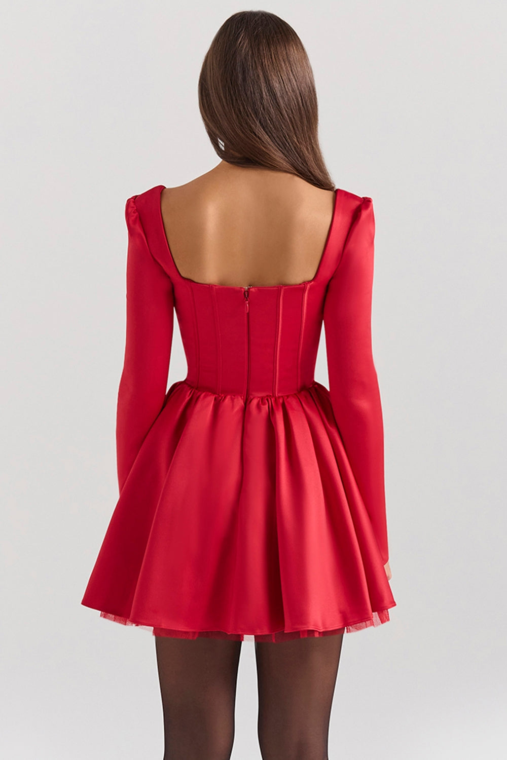 holly red removable bow tulle mini dress - sale