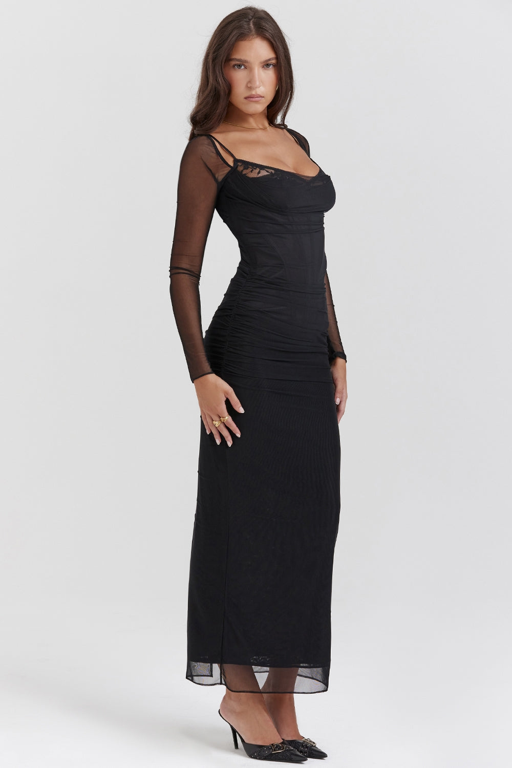 black maxi dress