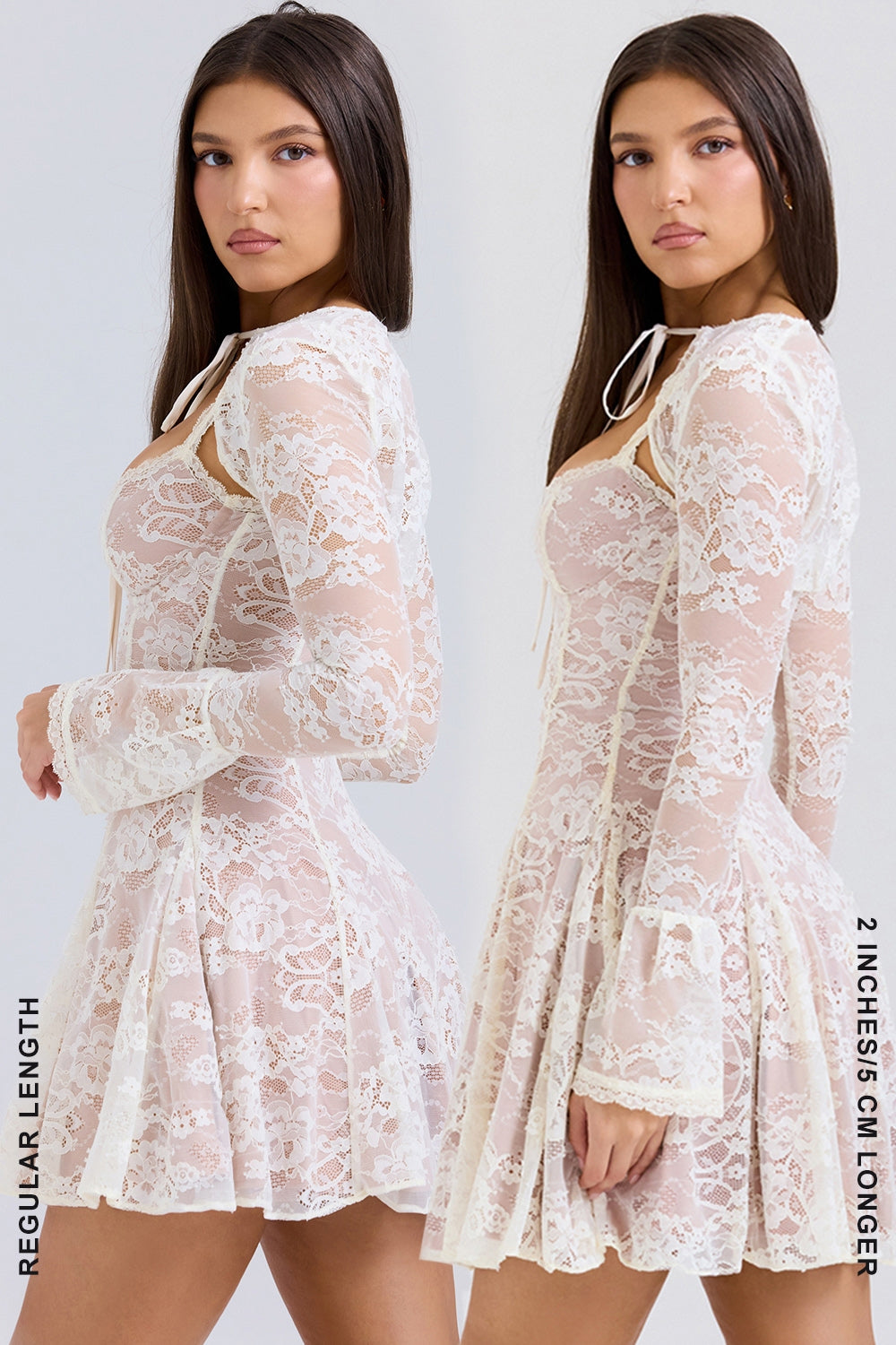 vintage cream lace mini dress