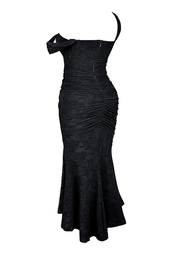 black floral maxi dress