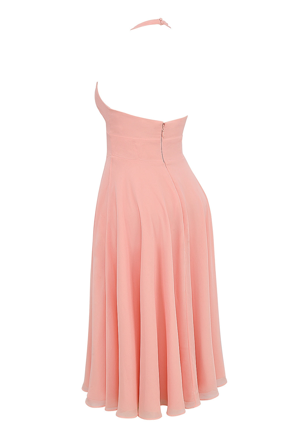 peach georgette halter sundress