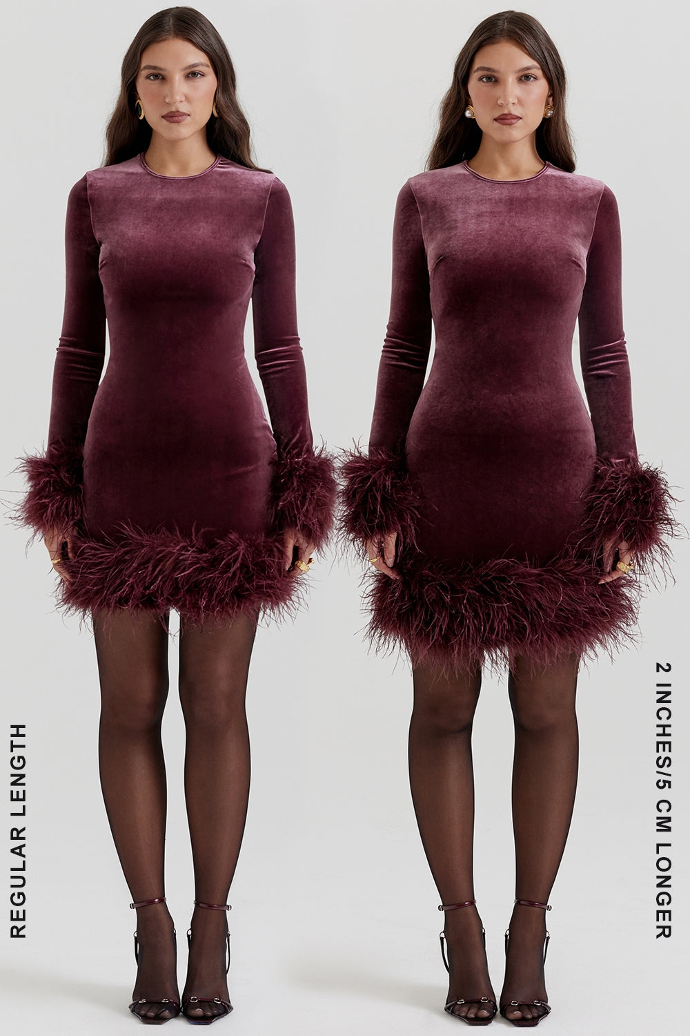 mulberry velvet mini dress