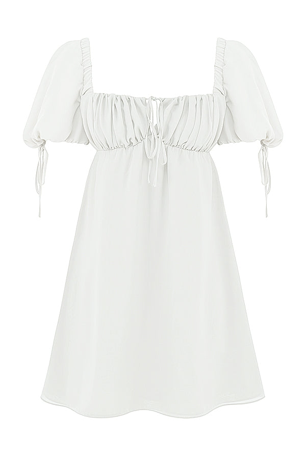 ivory georgette mini dress - sale