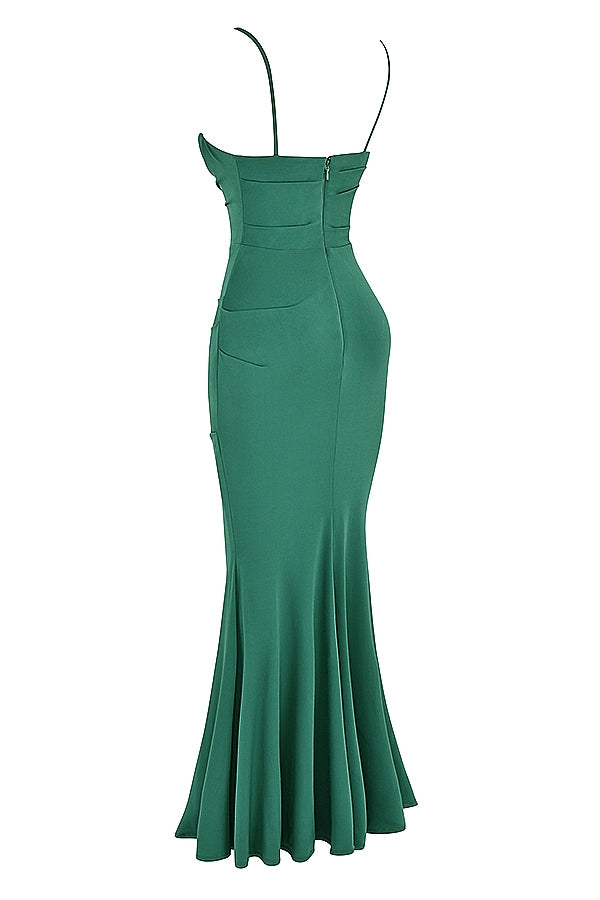 forest corset maxi dress