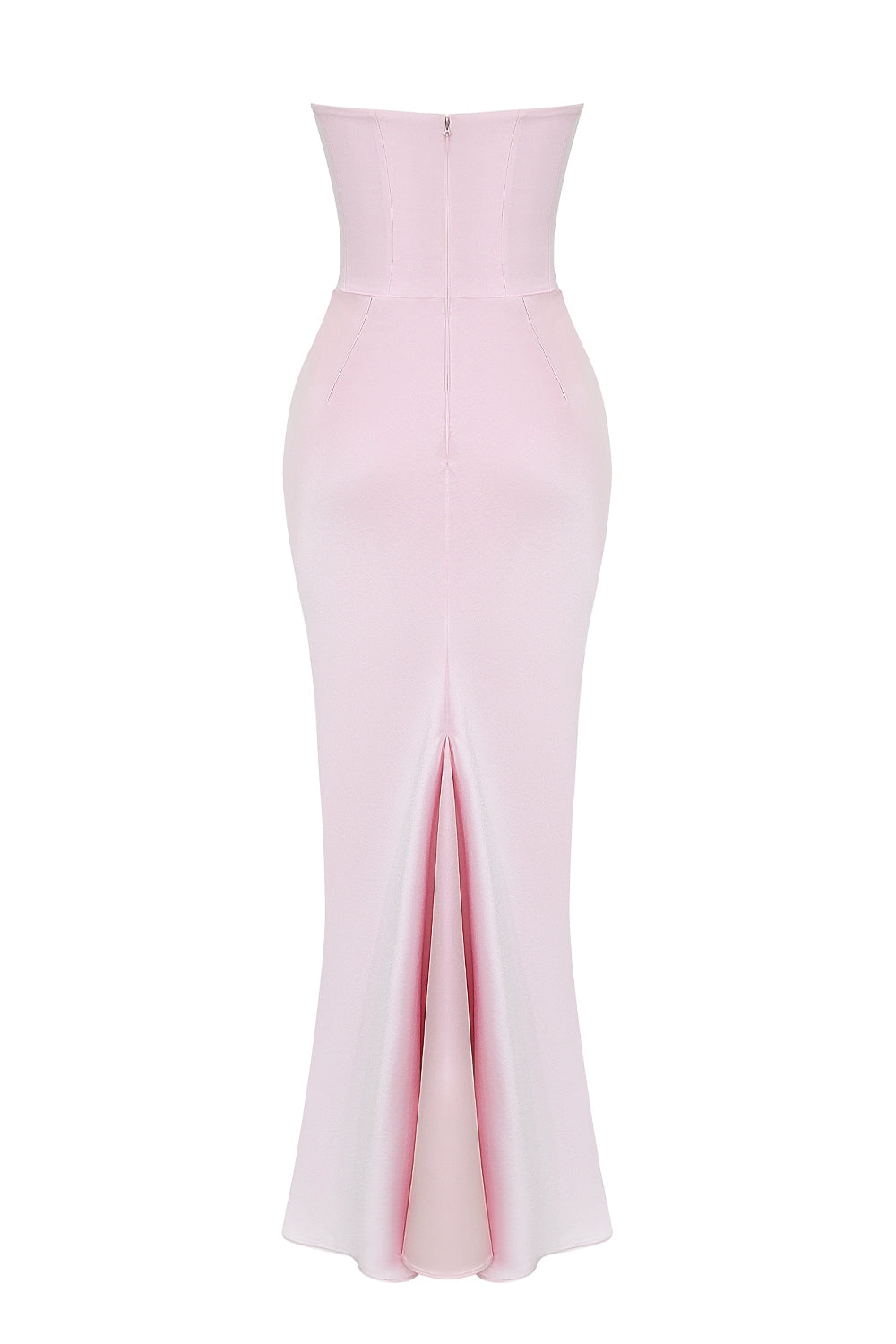 rose shadow strapless corset maxi dress