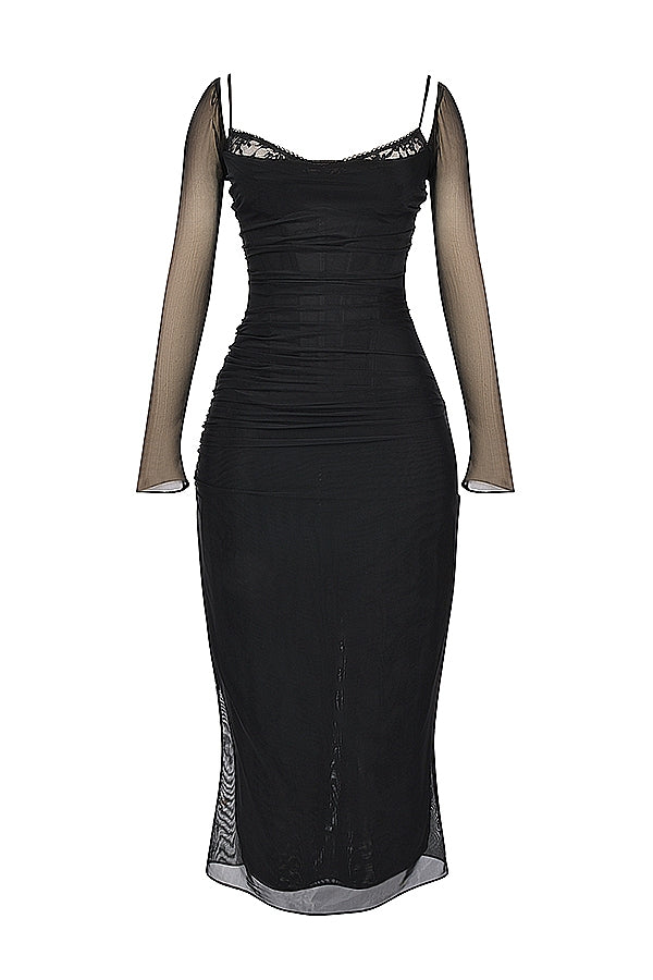 black maxi dress