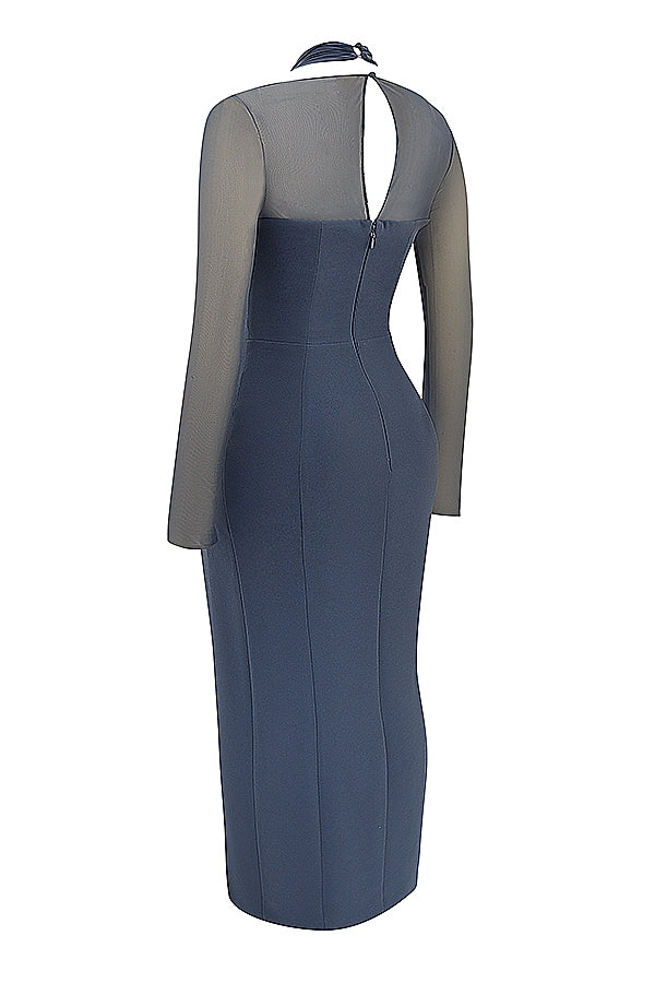 slate plunge maxi dress