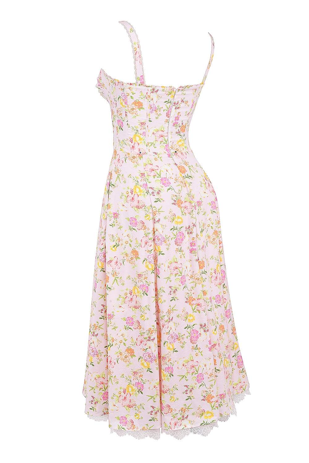 pink meadow print cotton bustier sundress