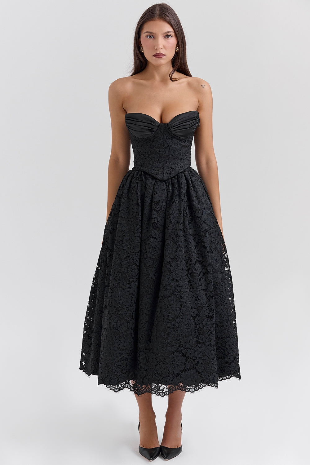 black lace corset, skirt and bolero - sale