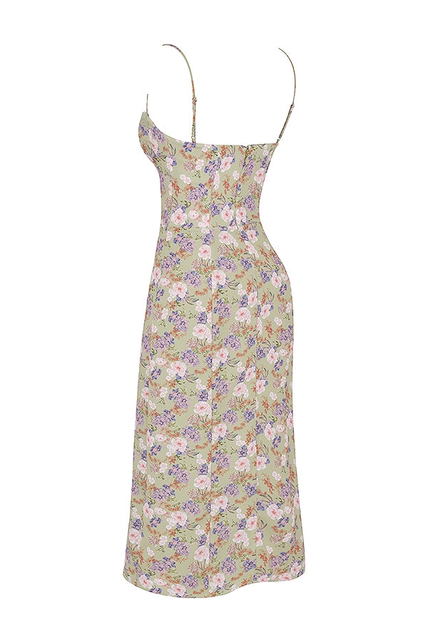peony print  midi sundress