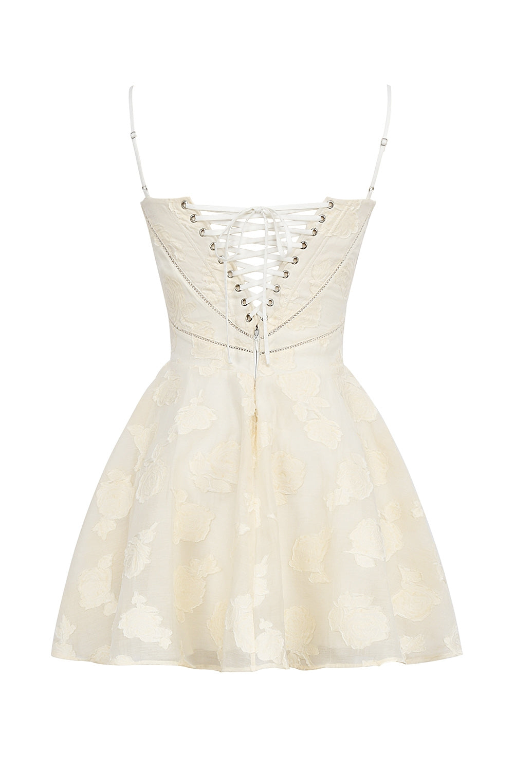 vintage cream floral mini dress