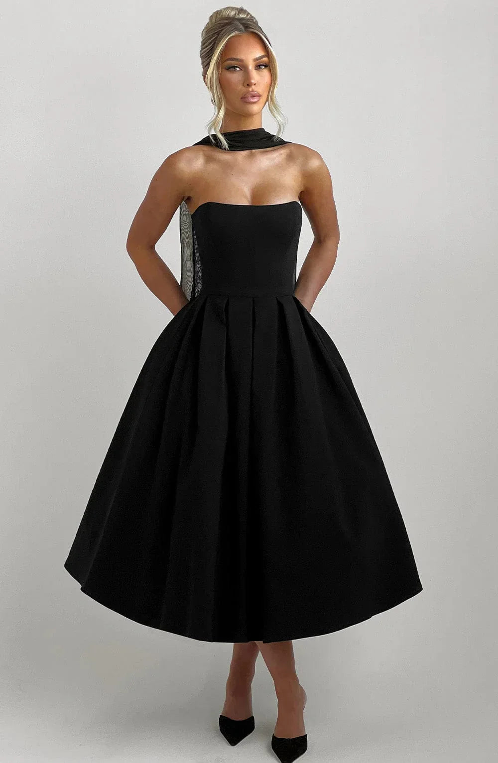 Edith Midi Dress - Black