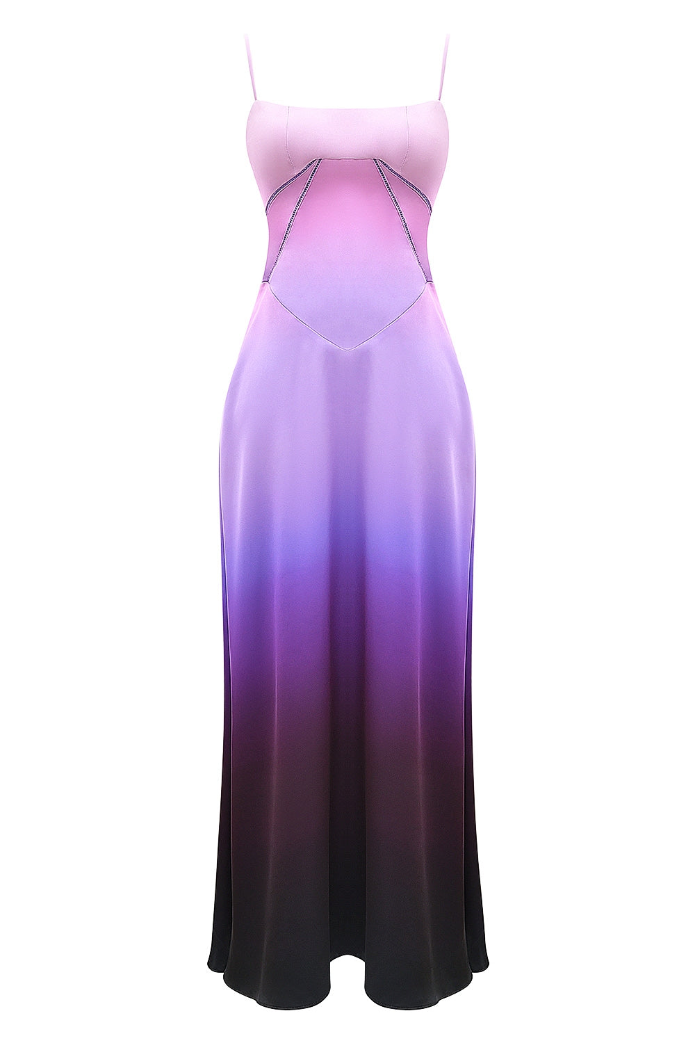 ombre print lace up maxi dress