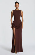 Bruna Maxi Dress - Plum Brown