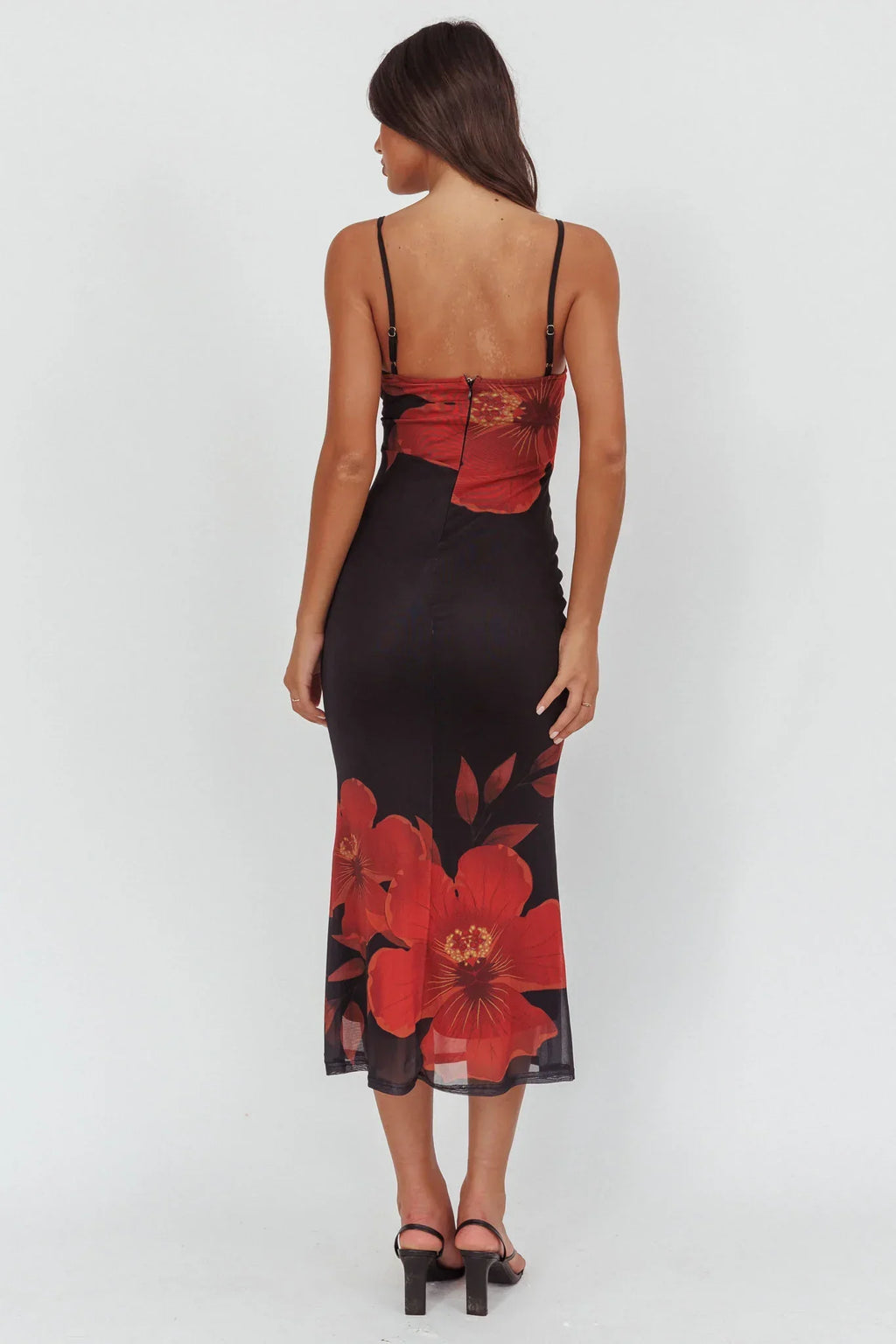 Fortune Bust Tie Maxi Dress Hibiscus Black