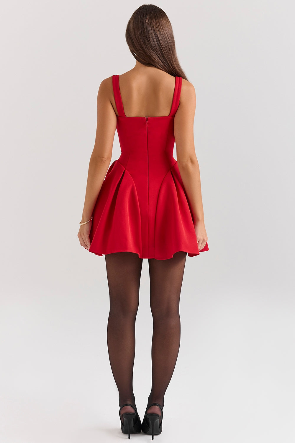holly red crepe mini dress