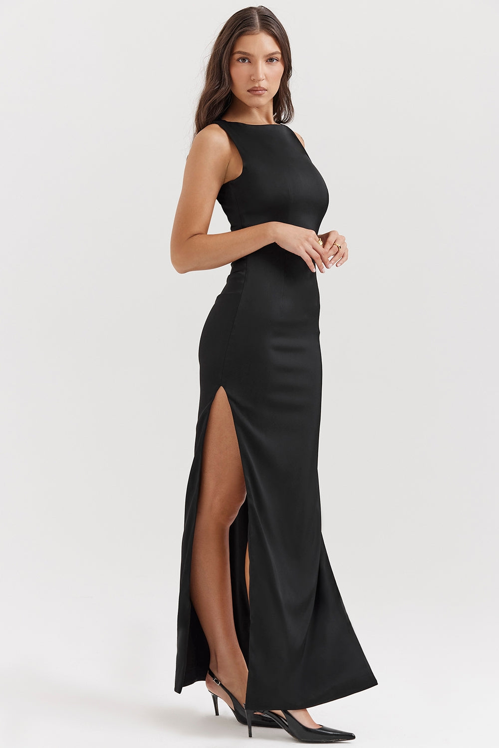 black maxi dress