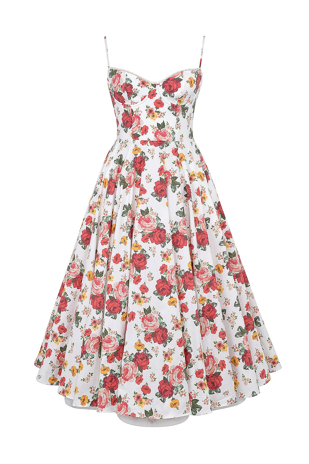 italian rose print tulle midi dress