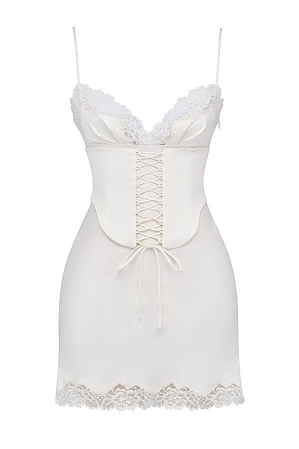 ivory satin slip dress