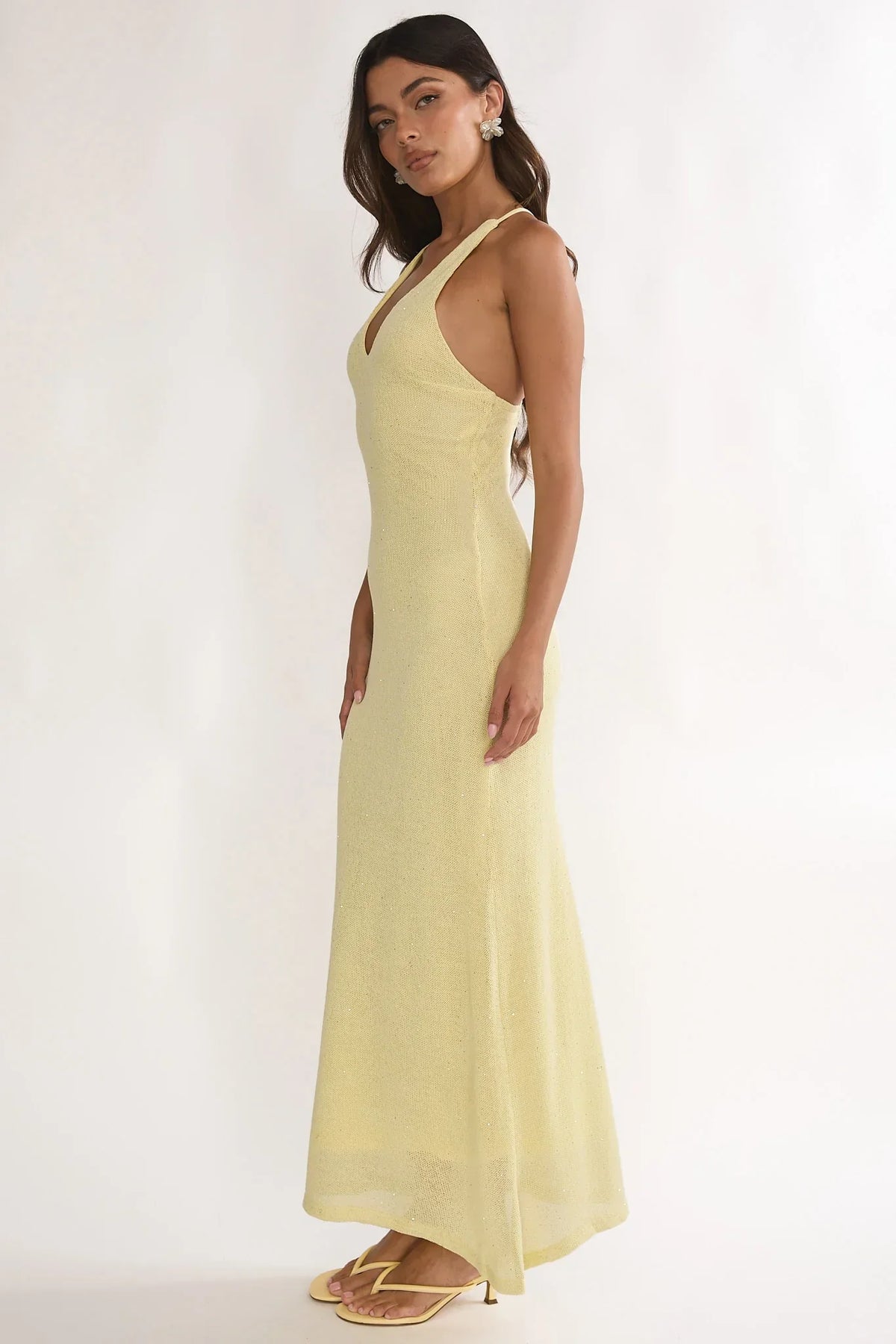 Introductions Knit Sequin Maxi Dress Butter