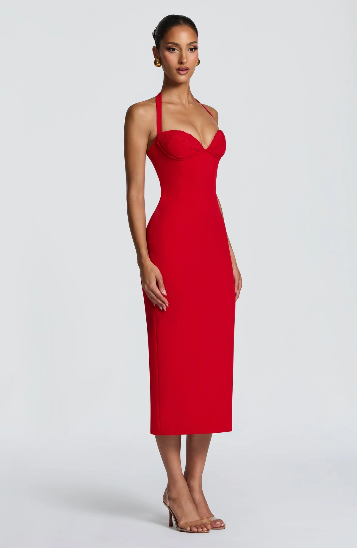 Cassia Midi Dress - Red