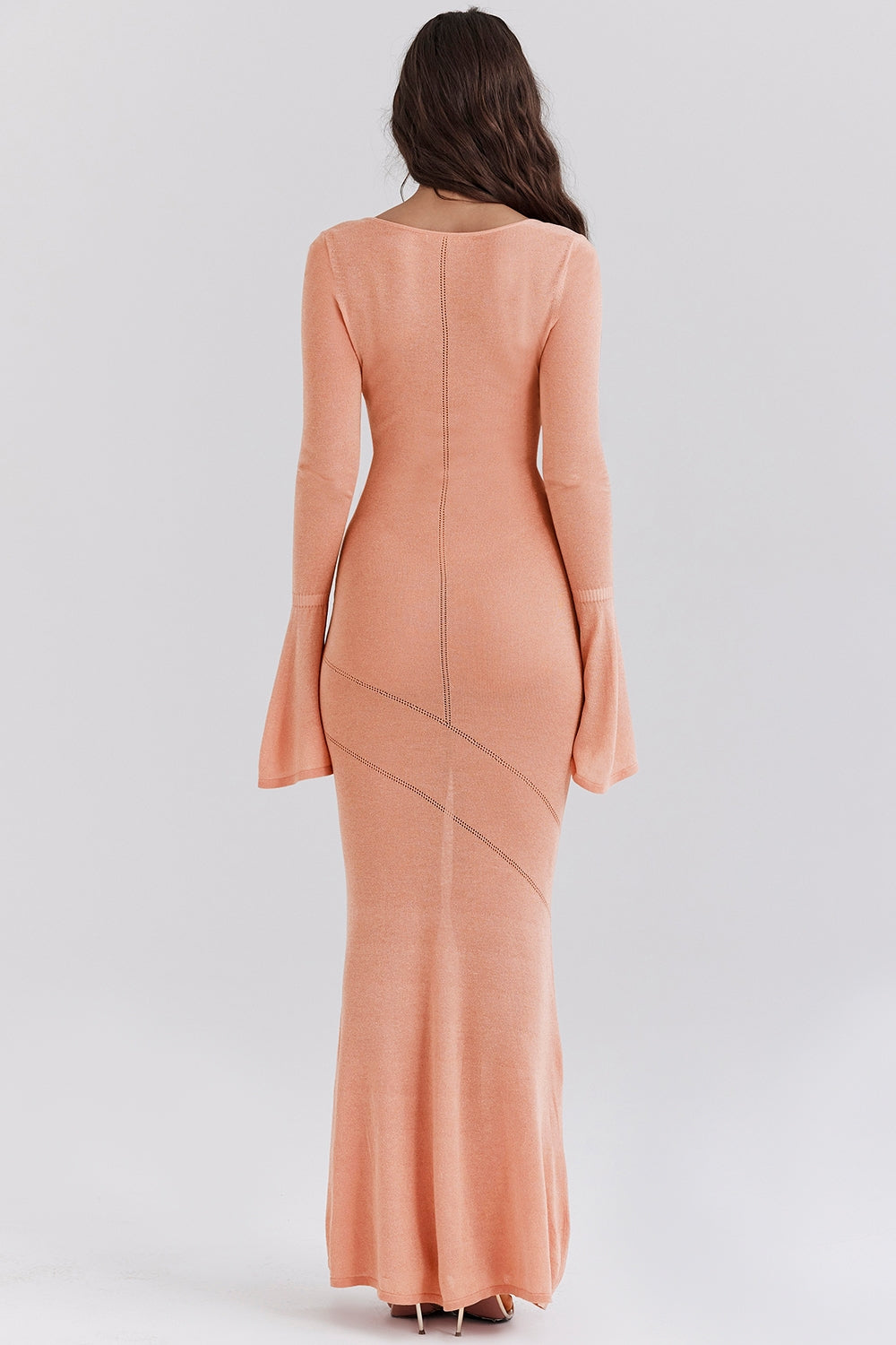 sorbet metallic knit maxi dress