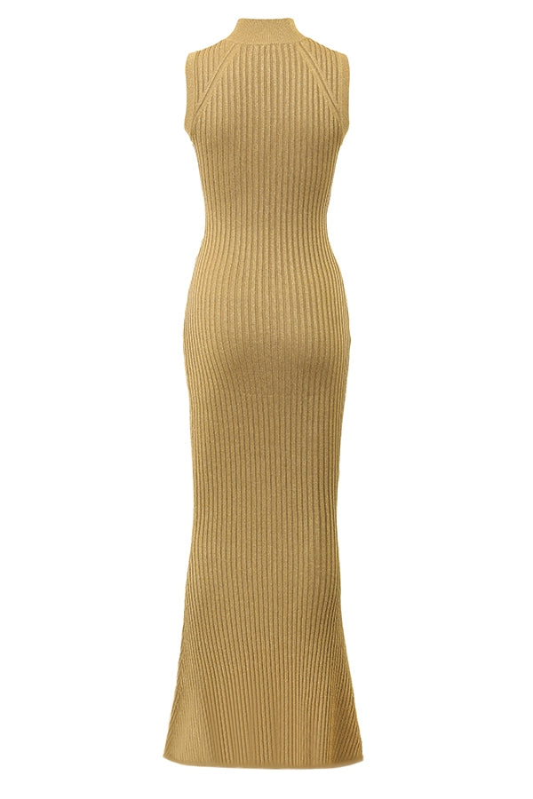 gold metallic maxi dress