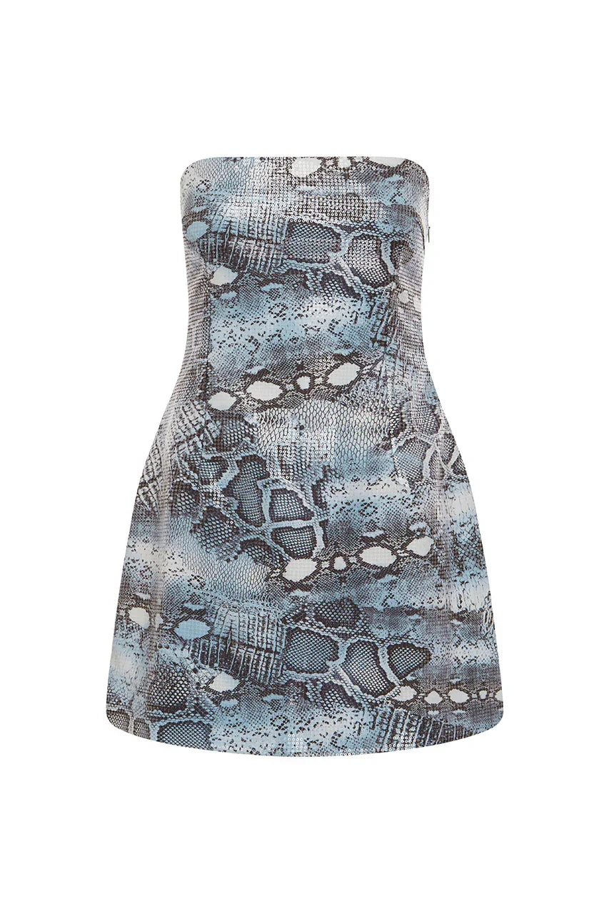 IBIZA MINI DRESS - STEEL VIPER