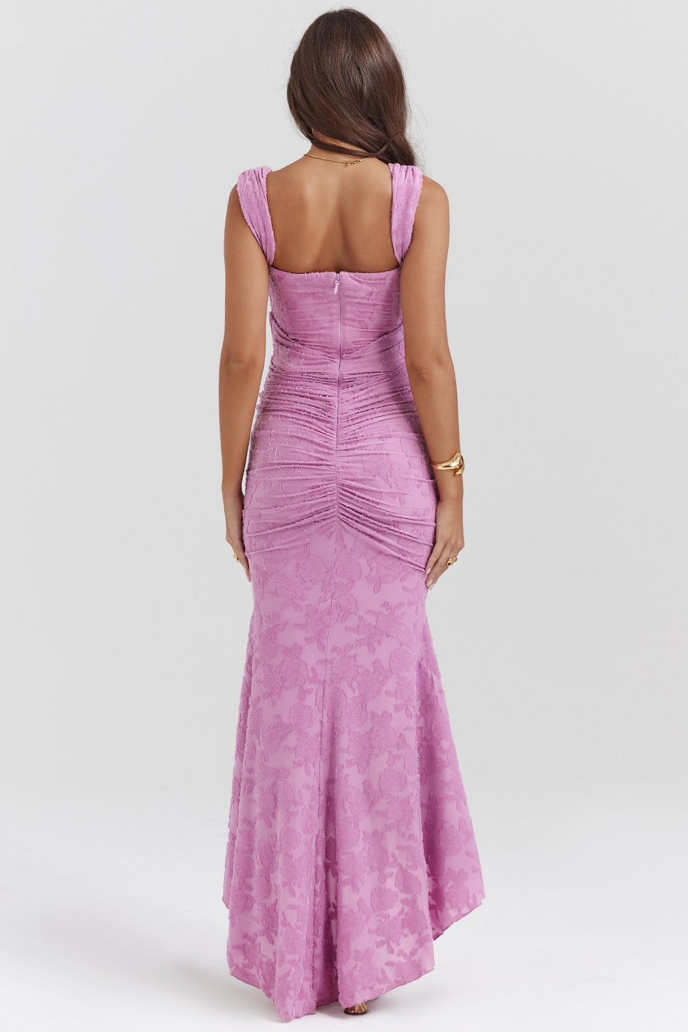 rose pink floral maxi dress