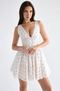 rose print mini dress