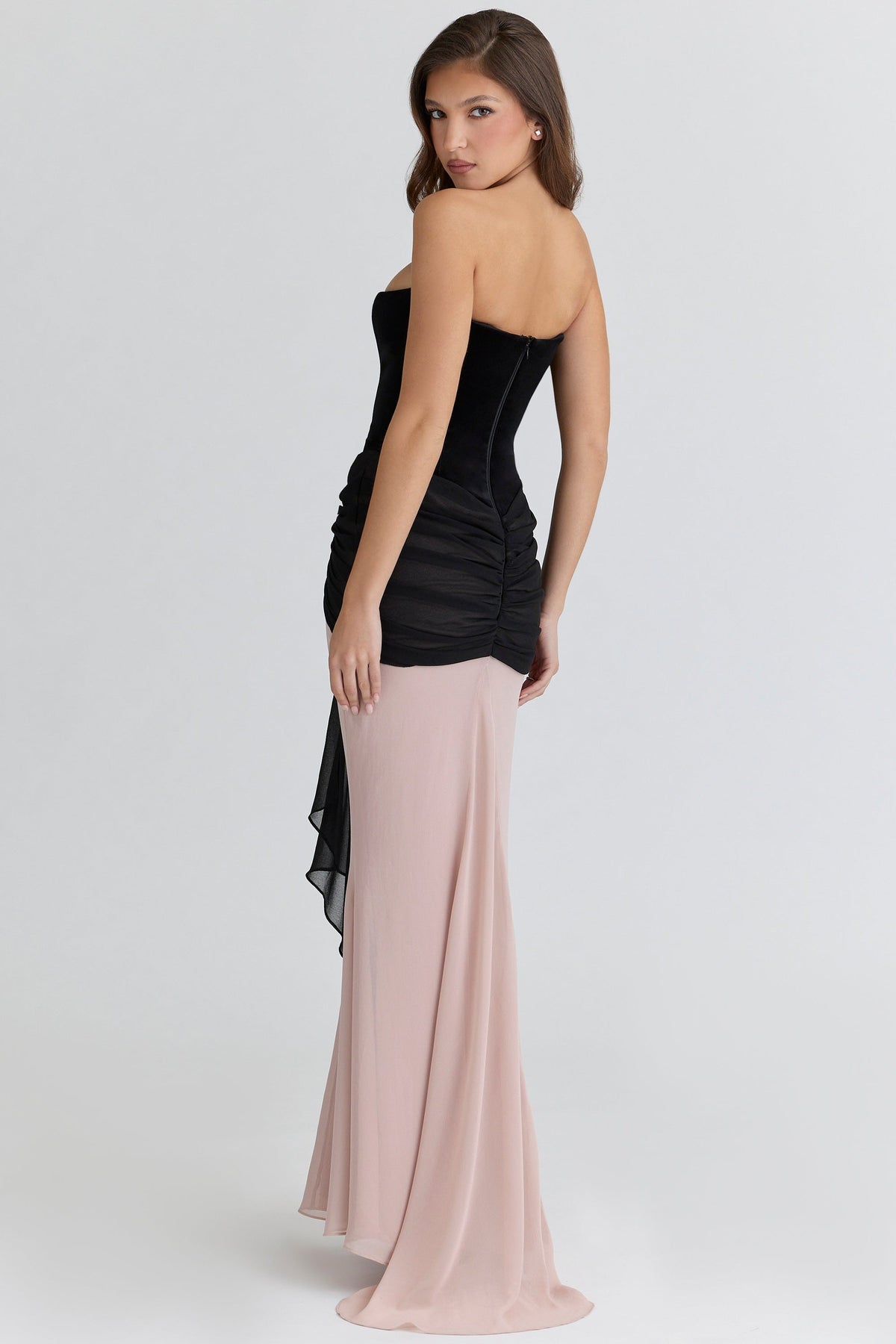 black & blush chiffon maxi dress - limited edition