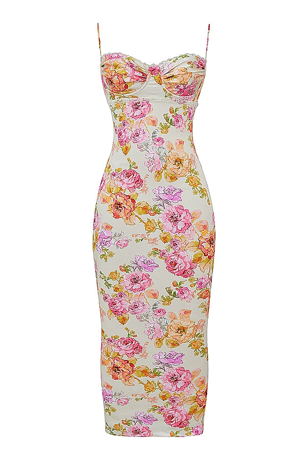 ivory floral maxi dress