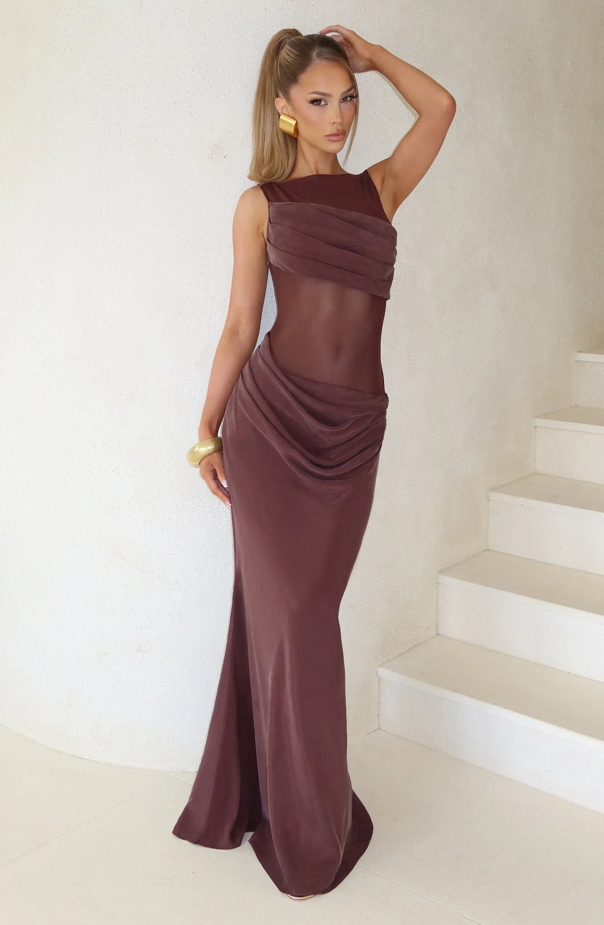 Gracelyn Maxi Dress - Plum Brown