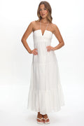Dorelle V-Bust Halter Maxi Dress White