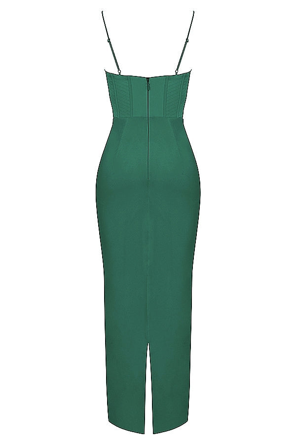 forest corset maxi dress