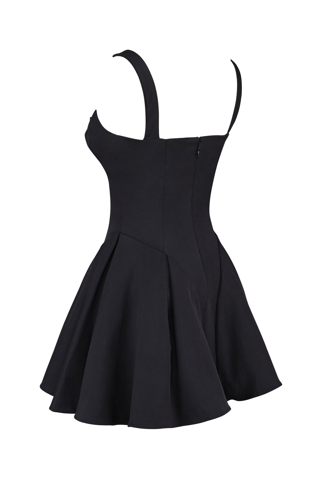 black twill mini dress