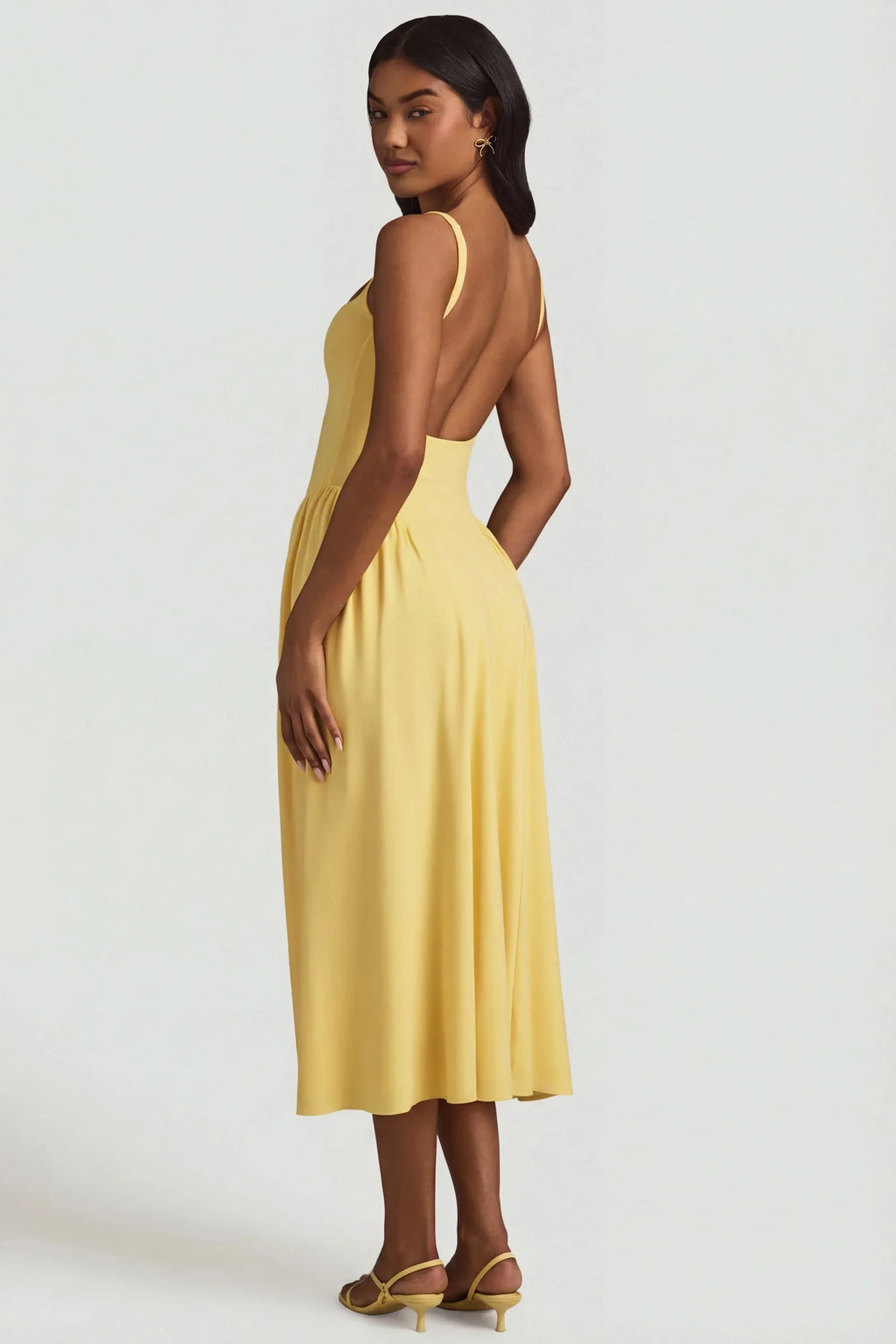 Modal A-Line Midaxi Dress in Pastel Yellow