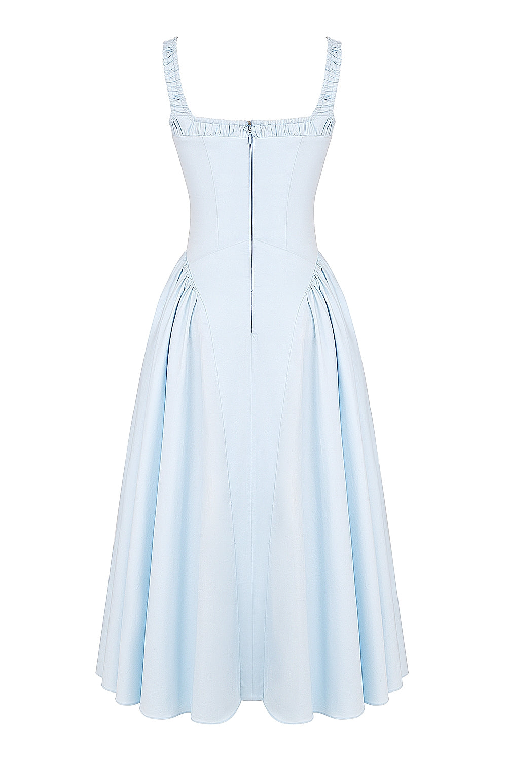 italian azure cotton midi sundress