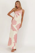 We Belong Together One-Shoulder Maxi Dress Floral Pink