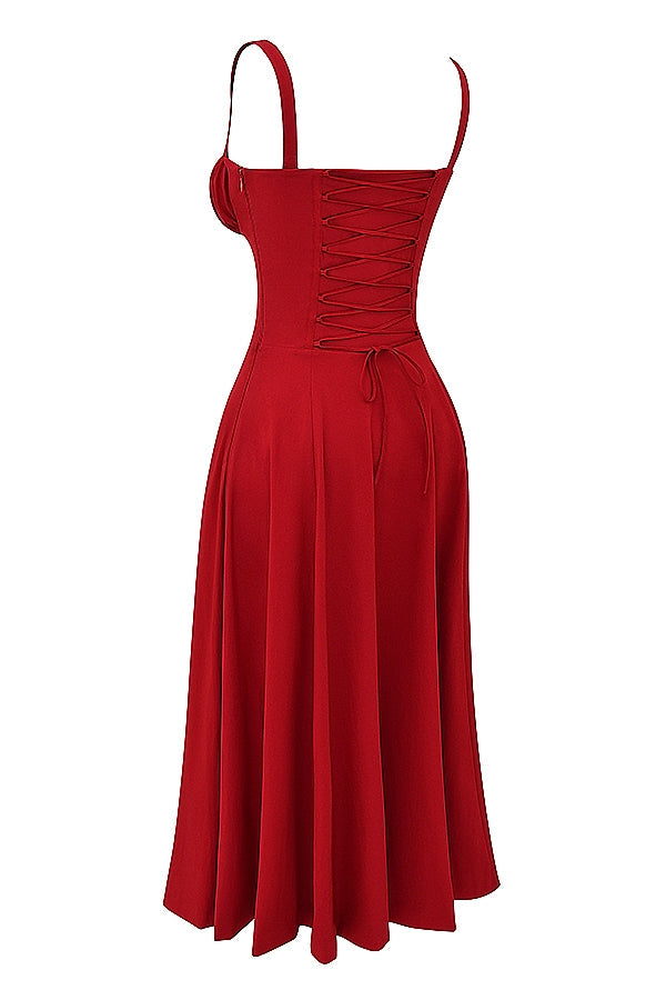 red rose bustier sundress