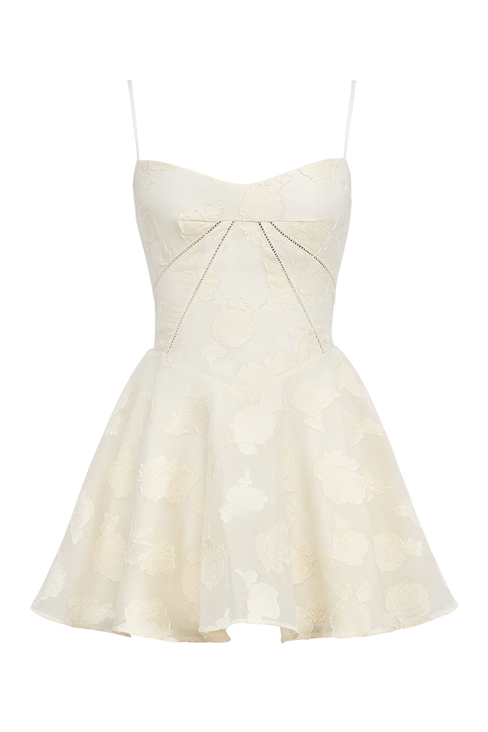 vintage cream floral mini dress