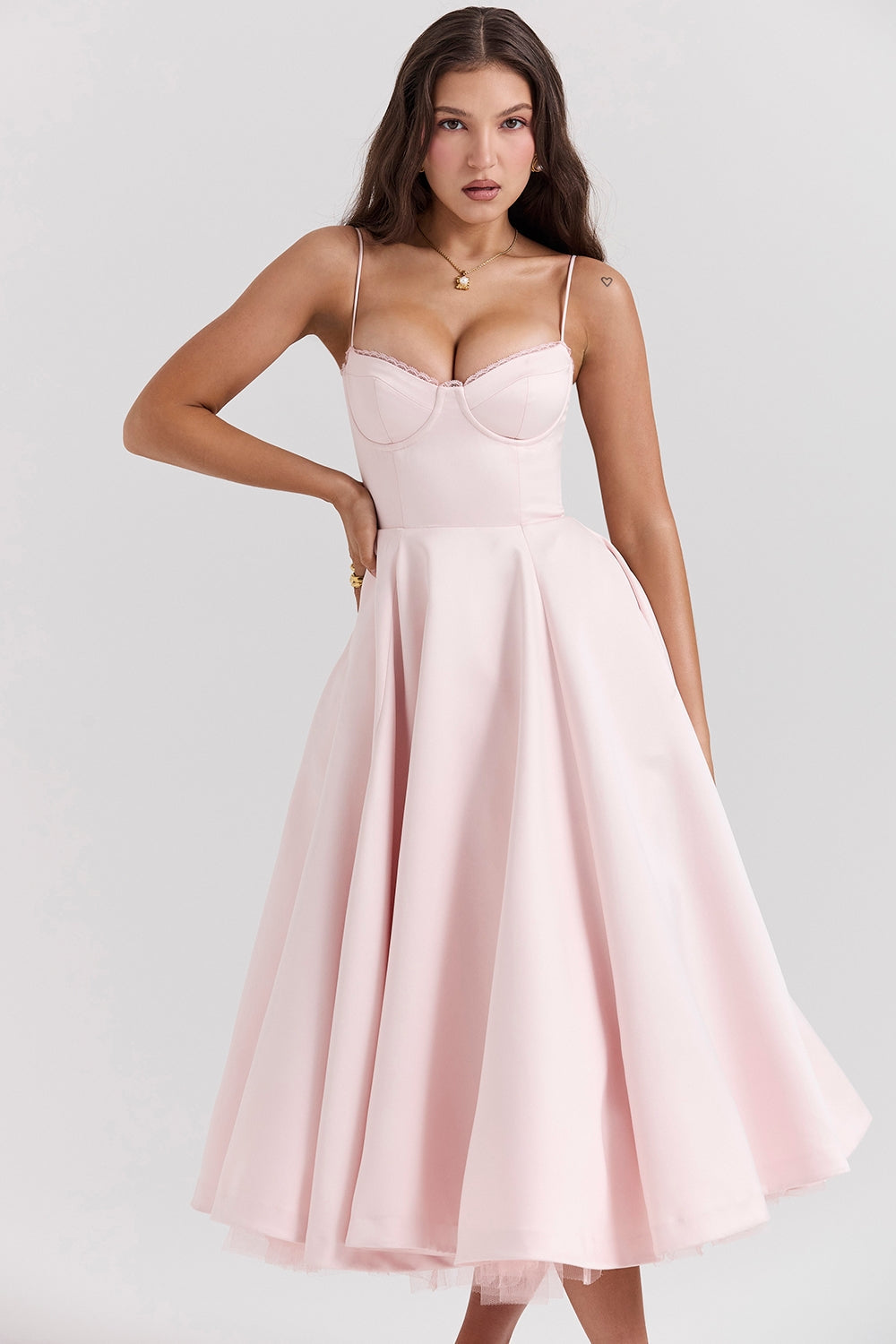 ballerina pink midi dress