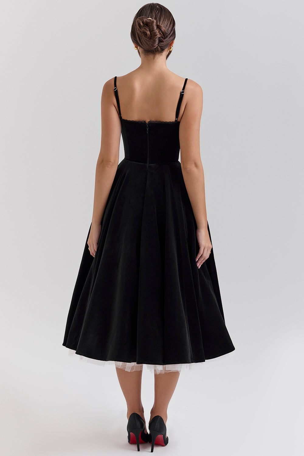black velvet tulle midi dress + bolero