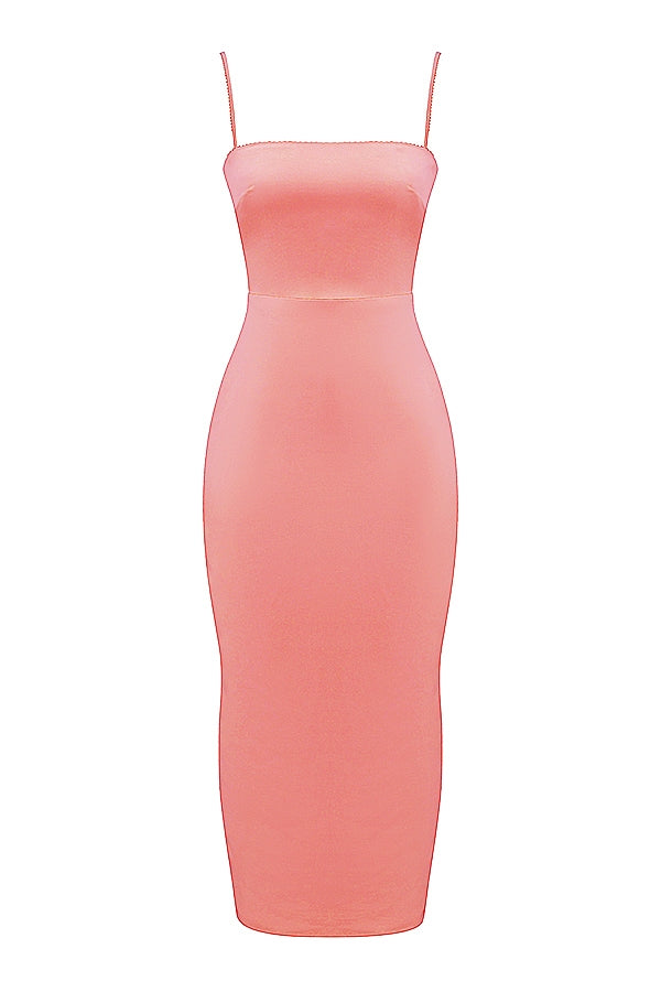 bright peach maxi dress